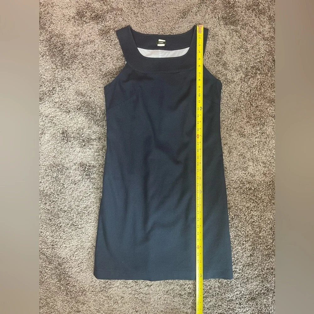 J. Crew Navy cotton blend sleeveless lined sheath dress women’s size 8